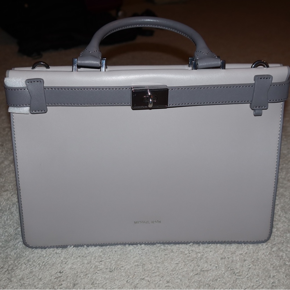 Michael Kors Tatiana Gray Medium Satchel Leather